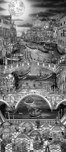 Charles Fazzino 3D Art Charles Fazzino 3D Art Midnight in Venice (PR) (Black and White) (ALU)